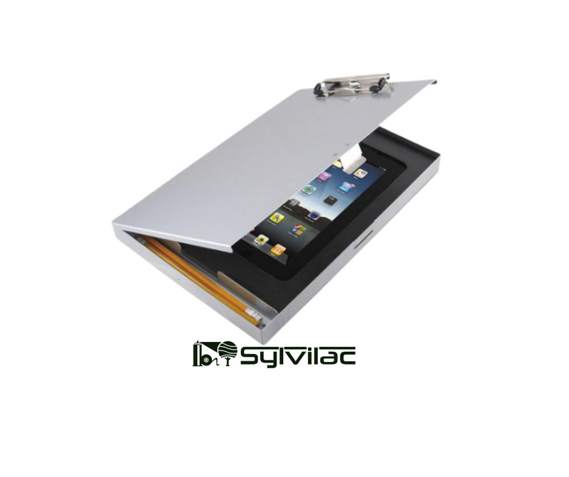 Cartable aluminium 9x13.5x1 ouverture côté clip